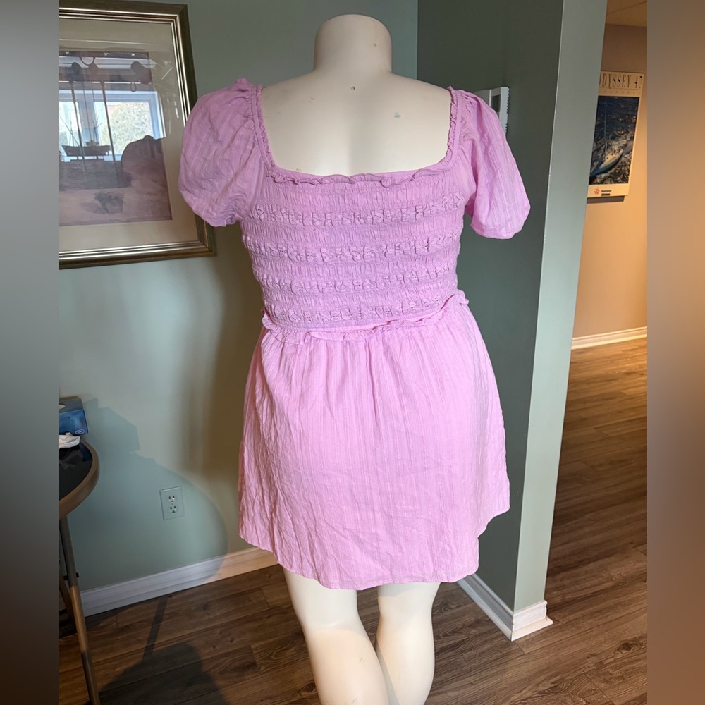 American Eagle Outfitters Pink Smocked Midi Dress - Picture 2 of 4